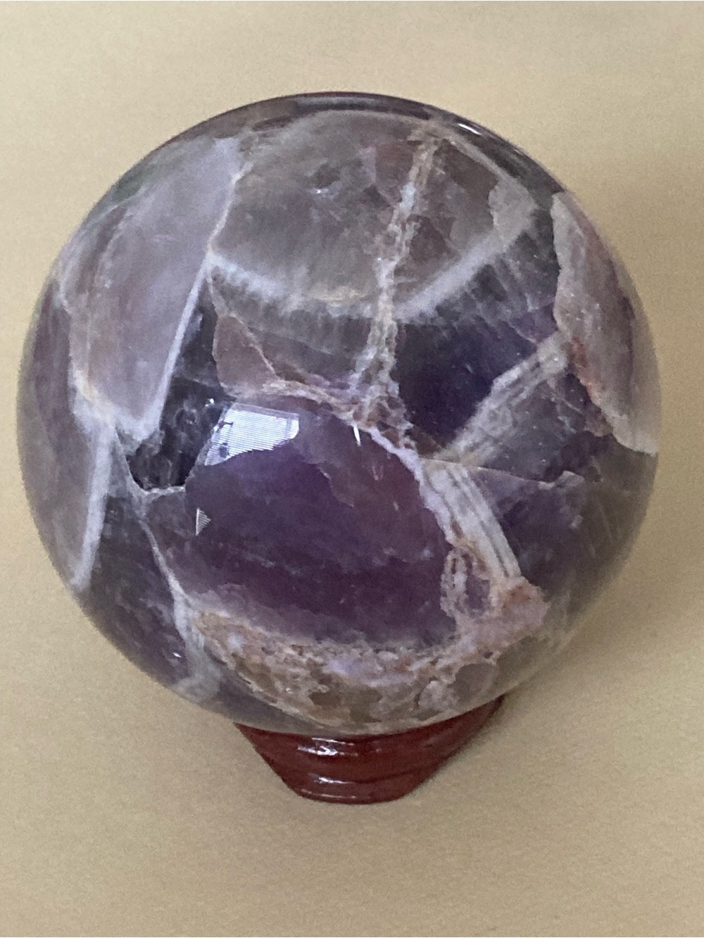 Natural Amethyst Crystal Sphere - Purple Home Art Decor